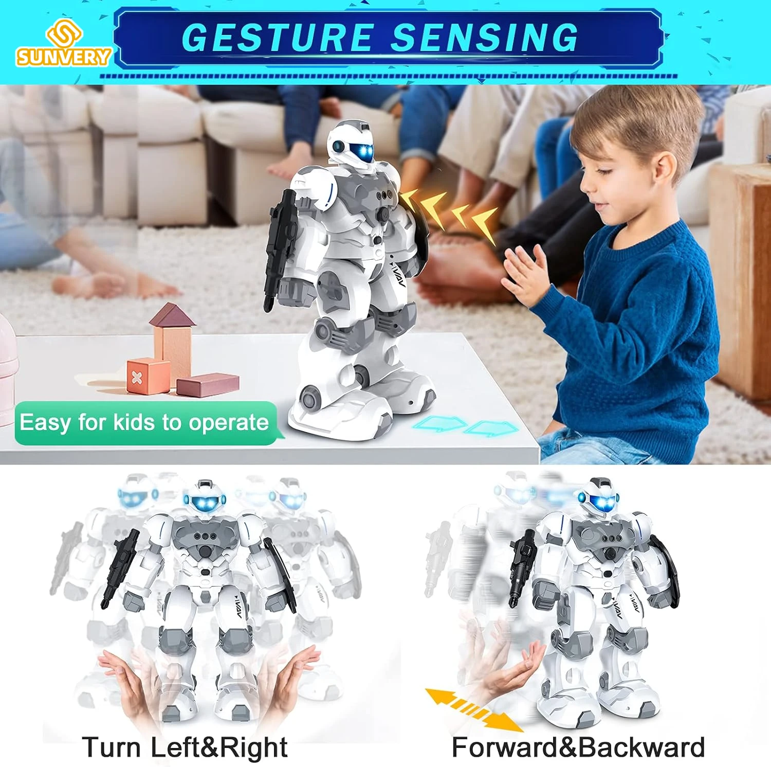 Toys for Boys Girls Remote Control RC Robot Toy Intelligent Programmable Gesture Sensing Birthday Gifts for Kids Age 6 7 8 9 10