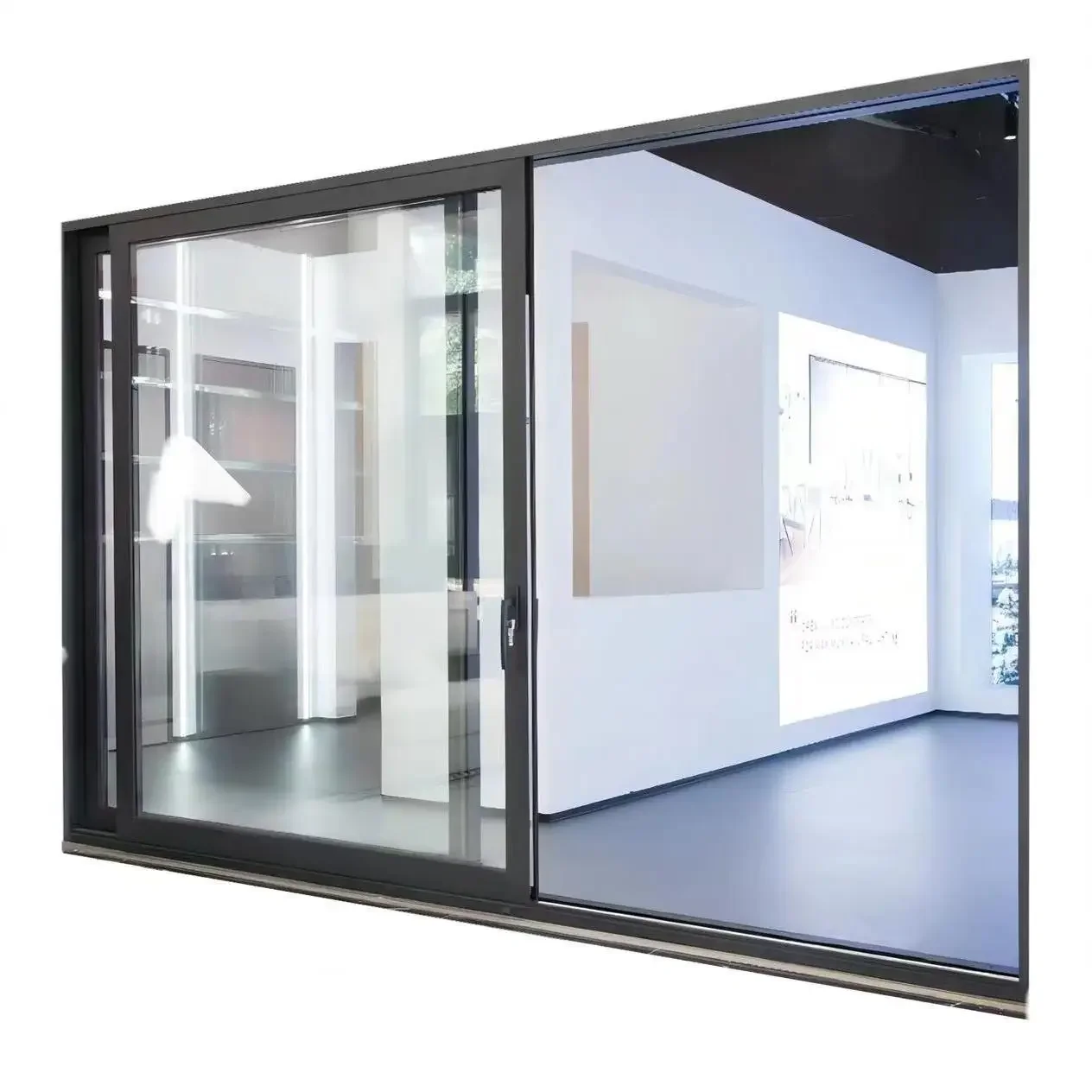 Sixinalu 2.2mm Thermal Break Aluminum Profile Alloy Slim-framed Double-glazed Glass Modern Style Custom-made Sliding Door