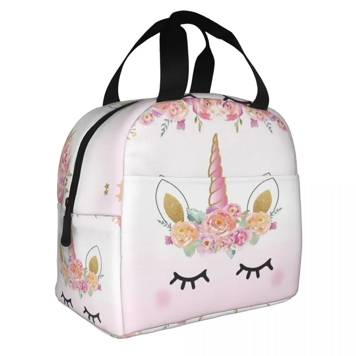 

Cute Unicorn Cartoon Pattern Portable Lunch Box Women Waterproof Thermal Cooler Food Insulated Lunch Bag School Children Student