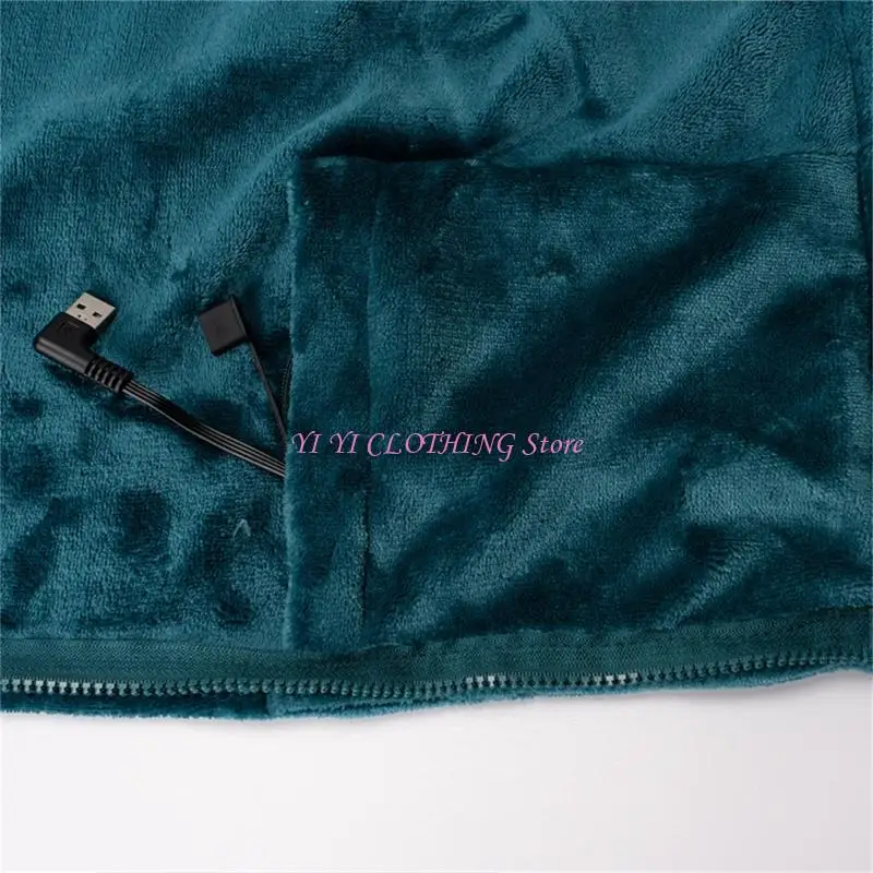 N5KF Wearable Electric Blanket 3 Heat Grades 9 Zone Warming Technology Large Side Pouches