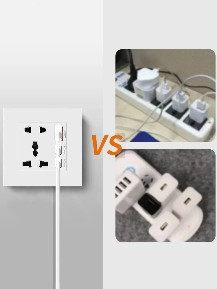 International universal five-hole socket with smart usb dual TypeC20W, fast charging wall usb C power outlet panel AC110V-250V