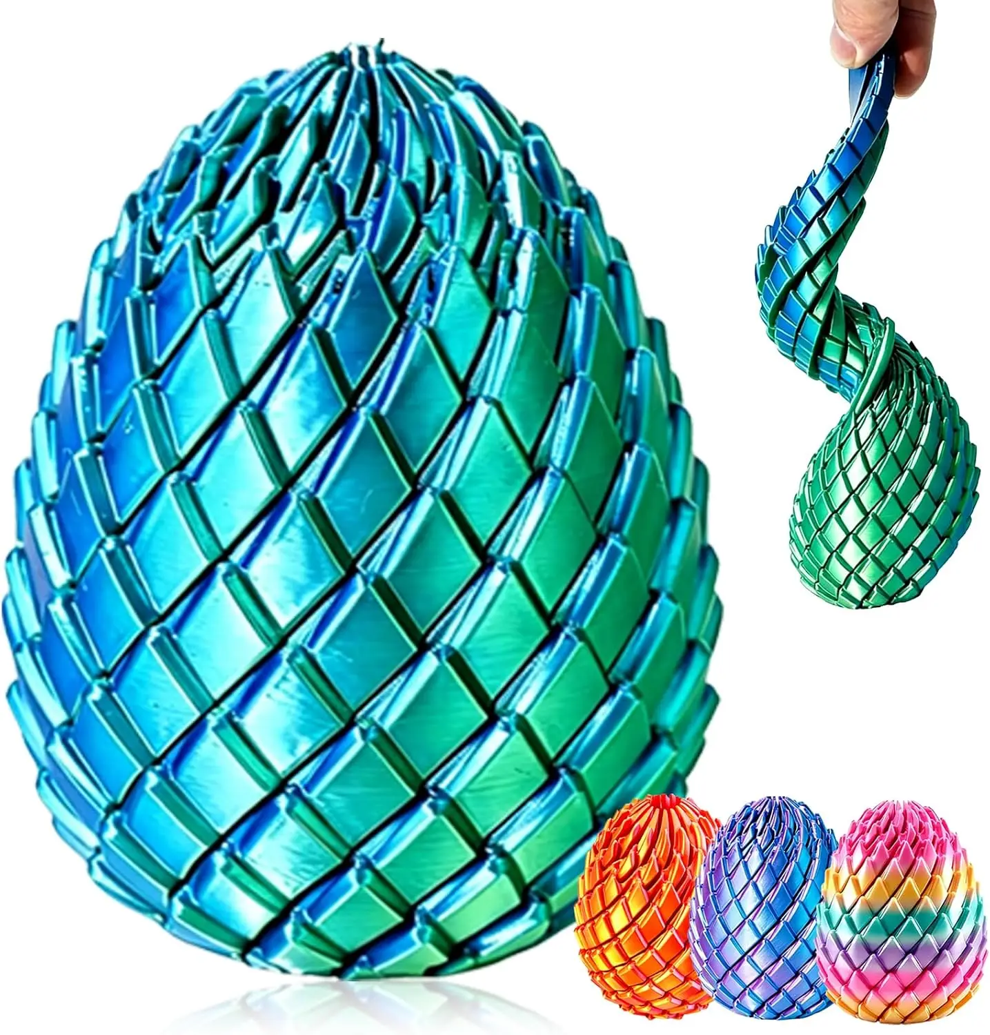 Twisty Fidget Egg 3D Printed Toys Sensory Desk Toys Stress Relief Easter Basket Stuffers Small Gifts