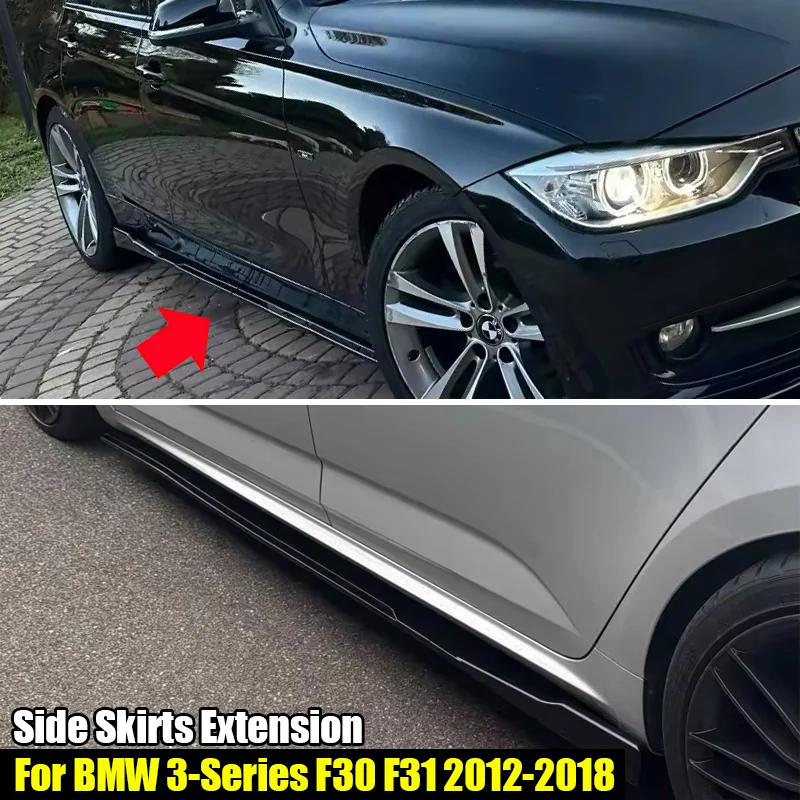 

Car Side Skirts Fits For BMW Accessoried 3-Series F30 F31 2012-2018 ABS Painted Gloss Black Rocker Panel Extension Lip