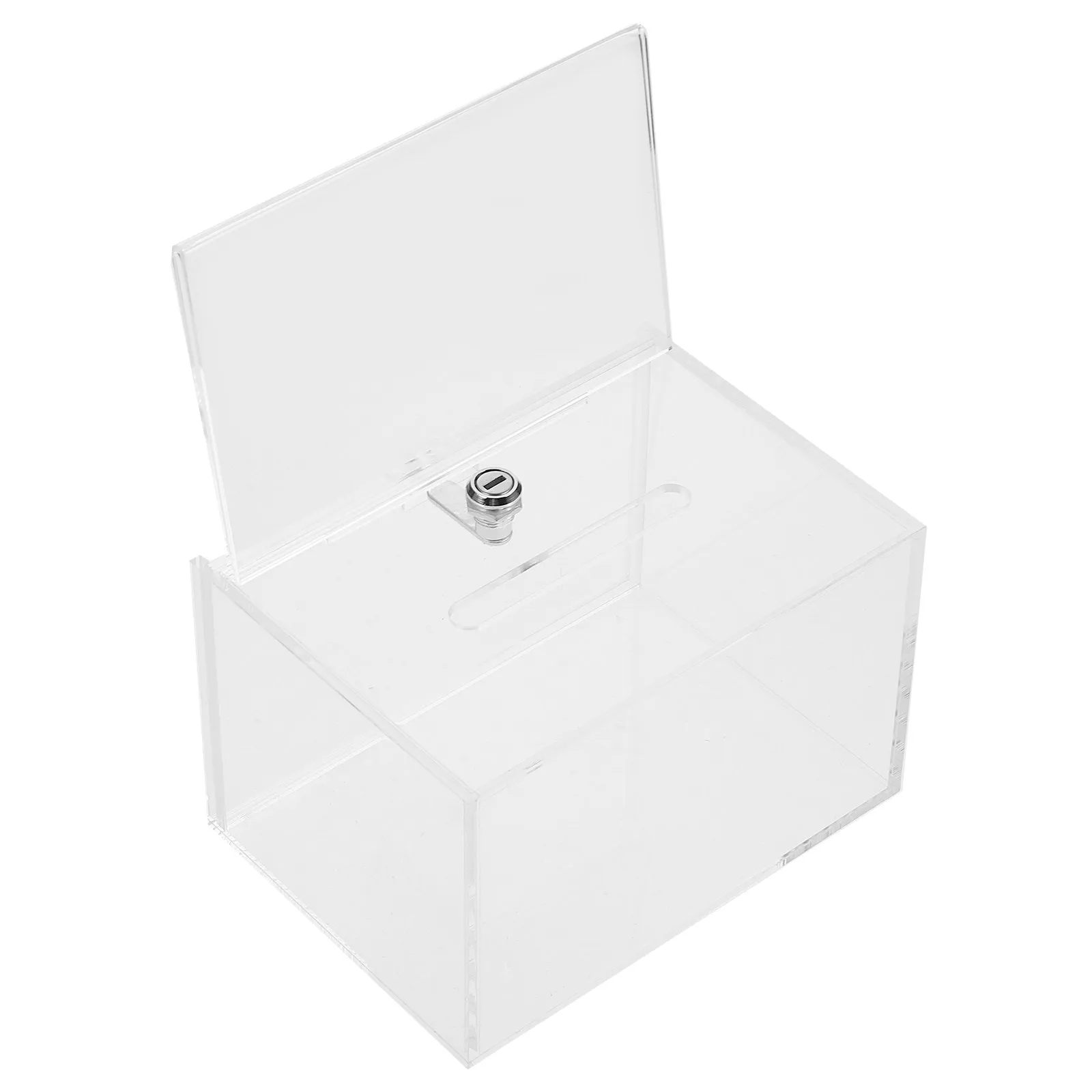 Elegant Clear Acrylic Suggestion Box Multifunctional Donation Box for Fundraising Voting Ballot Collection Raffle Tickets Office