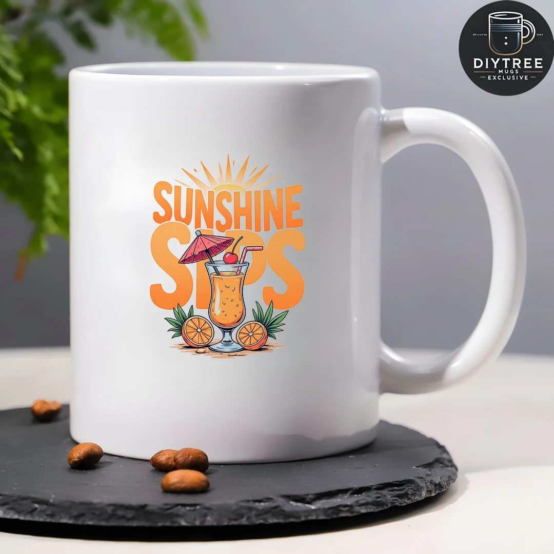 كوب مشروبات Sunlit سعة 11 أونصة - كوب مكتب للأطفال بتصميم Orange Sunny SUNSHINE لعيد الميلاد #4