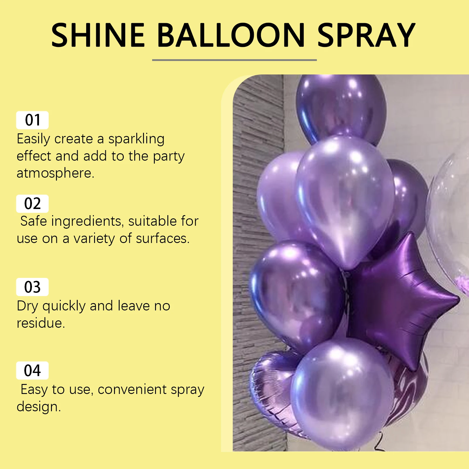 Balloon Shiny Spray Long Lasting Gloss Coat Anti Oxidation Brightening Agent Balloon Shine Mist For Birthday Party Decoration