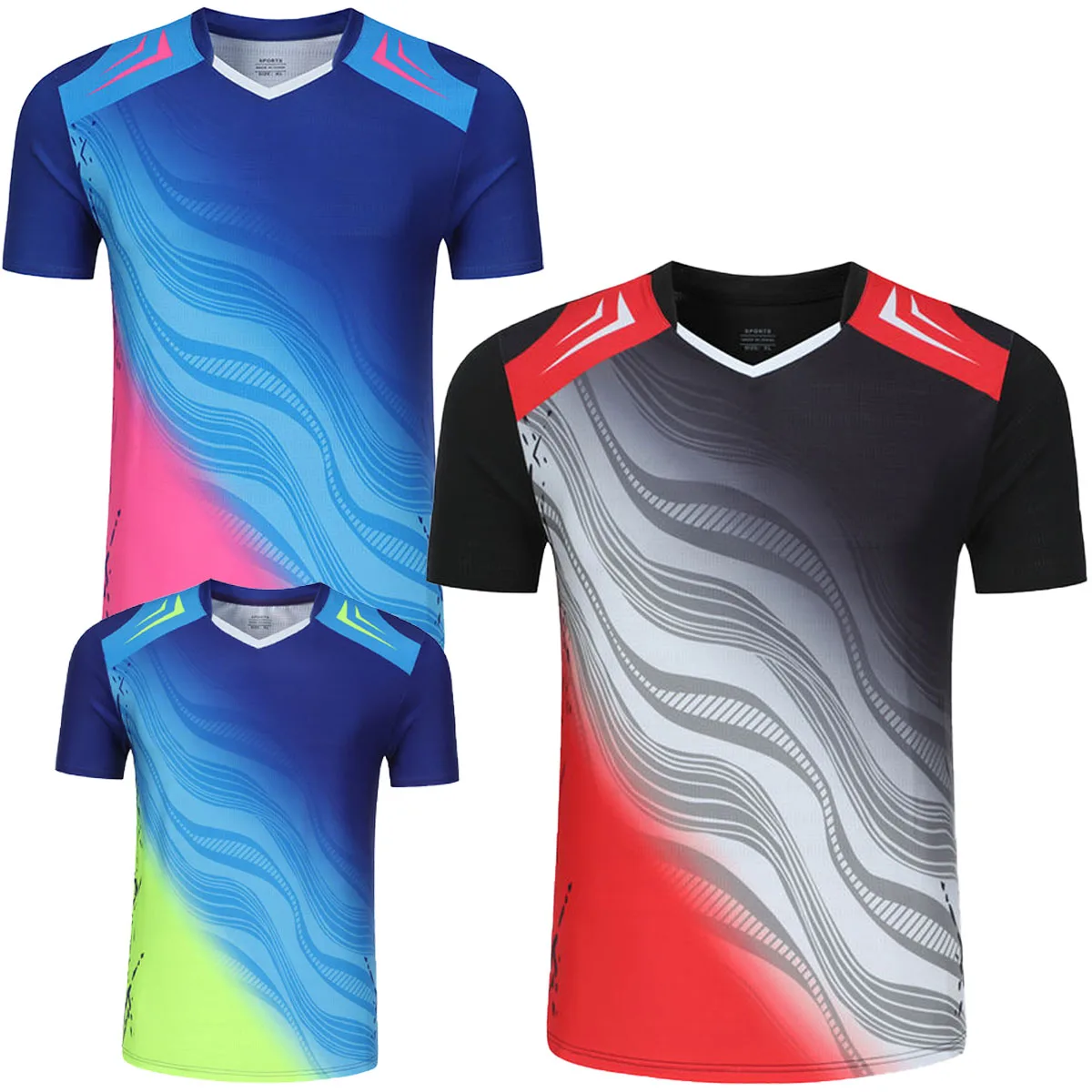 

Outdoor Sports Men's Parent-child Outfit V-neck T-shirt Tennis Badminton Outfit Casual Shorts Short Skirt Summer Couple Outfit