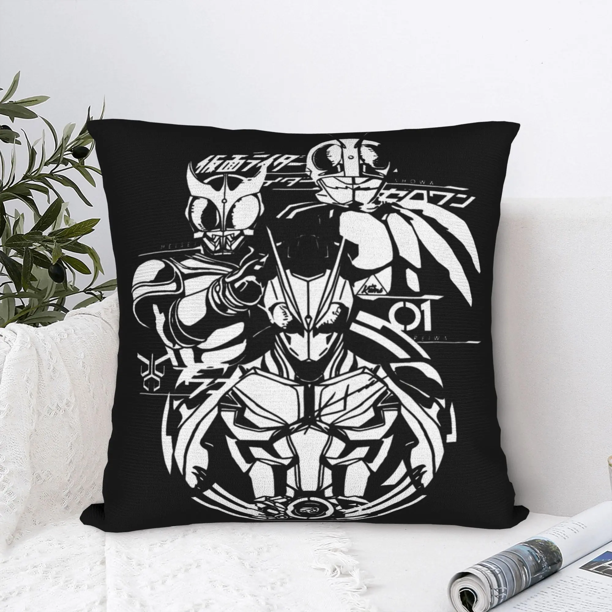 Kamen Riders Pillow Cover 3 Generation Comfy Cushion Cover Funny Pillow Case For Living Room Bed Chair