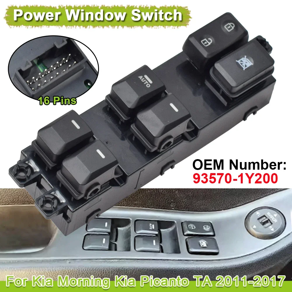 For KIA Morning Picanto 2011 2012 2013 2014 2015 2016 Electric Power Master Window Switch Control Button 93570-1Y200 935701Y200