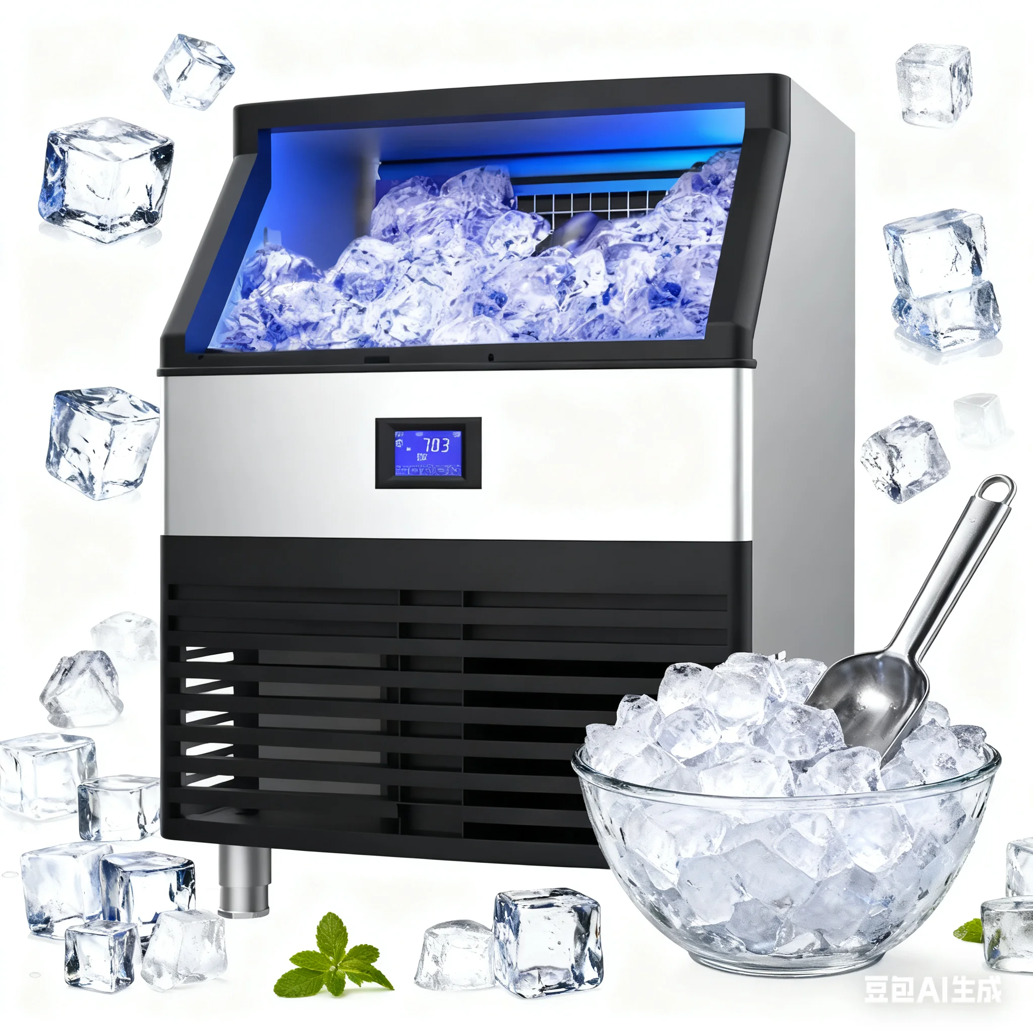 

Tolcat 100-170kg ICE MAKER Ice Maker Machine Ice Cube Machine r Cube Electric Powered