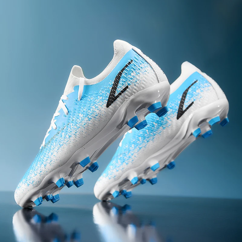 รองเท้าฟุตบอล LiXingMing สำหรับผู้ชาย สีน้ำเงิน TF/AG รองเท้าฟุตบอลสำหรับมืออาชีพ วัยรุ่น ฝึกซ้อมกลางแจ้ง รองเท้าสตั๊ดสำหรับสนามหญ้า รองเท้าฟุตบอลเด็ก ขายตรง