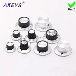 10pcs KN-C5/C1/C2/C3/-0-10  scale potentiometer Encoder rotary switch volume adjustment knob hat metal face with scale