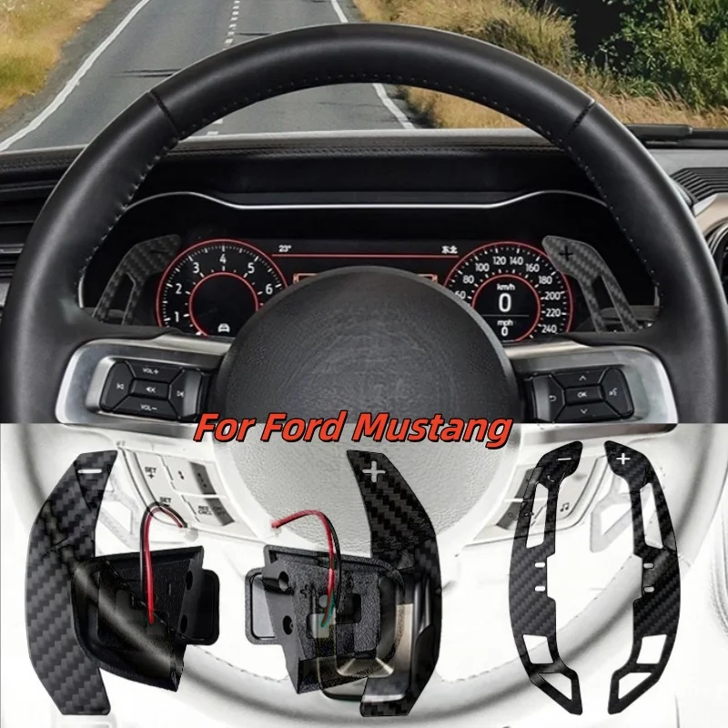

Automotive Magnetic Carbon Fiber Steering Wheel Paddle Shifters For Ford Mustang Car Interior Accessories