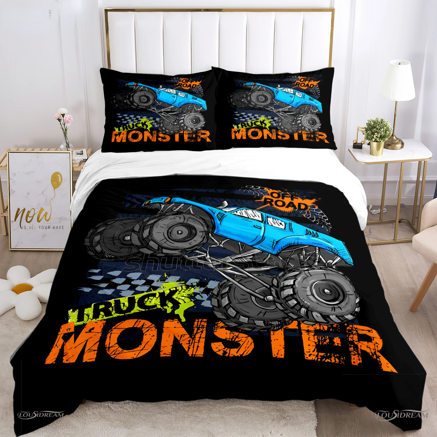 Monster Truck Duvet Cover Catroon Monster Jam Bedding Sets Soft Quilt Cover And Pillowcases For Teens Single/Double/Queen/King view 4