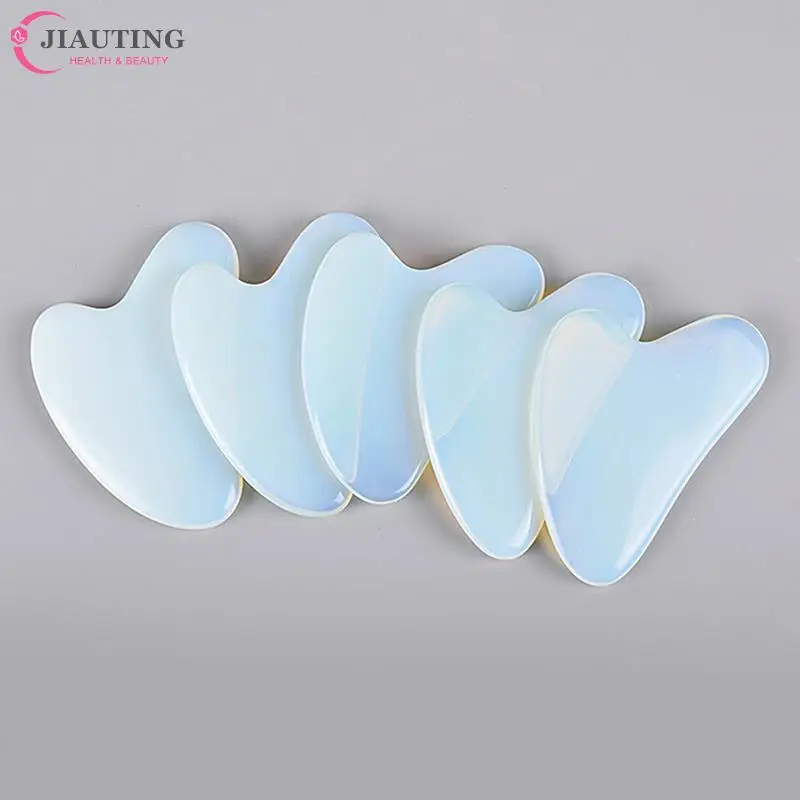 Heart shaped Natural Opal Jade Roller Guasha Scraper For Face Gua Sha Massage Facial Roller Massager Guasha Board Jade Massager