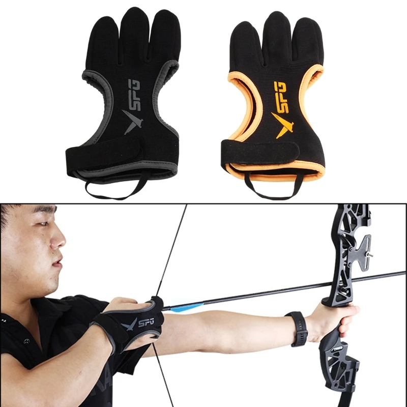 

Archery Protective Gloves Practice Hunting 3 Finger Protector Finger Guard for Protection Tab for Youth Adult Beginner 24BD