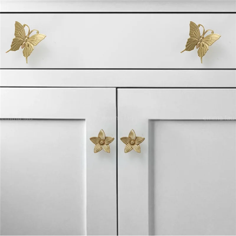 Gold Furniture Handle Door Knobs Solid Brass Sarfish Shell Shape Handles for Cabinet Kitchen Cupboard Drawer Pulls
