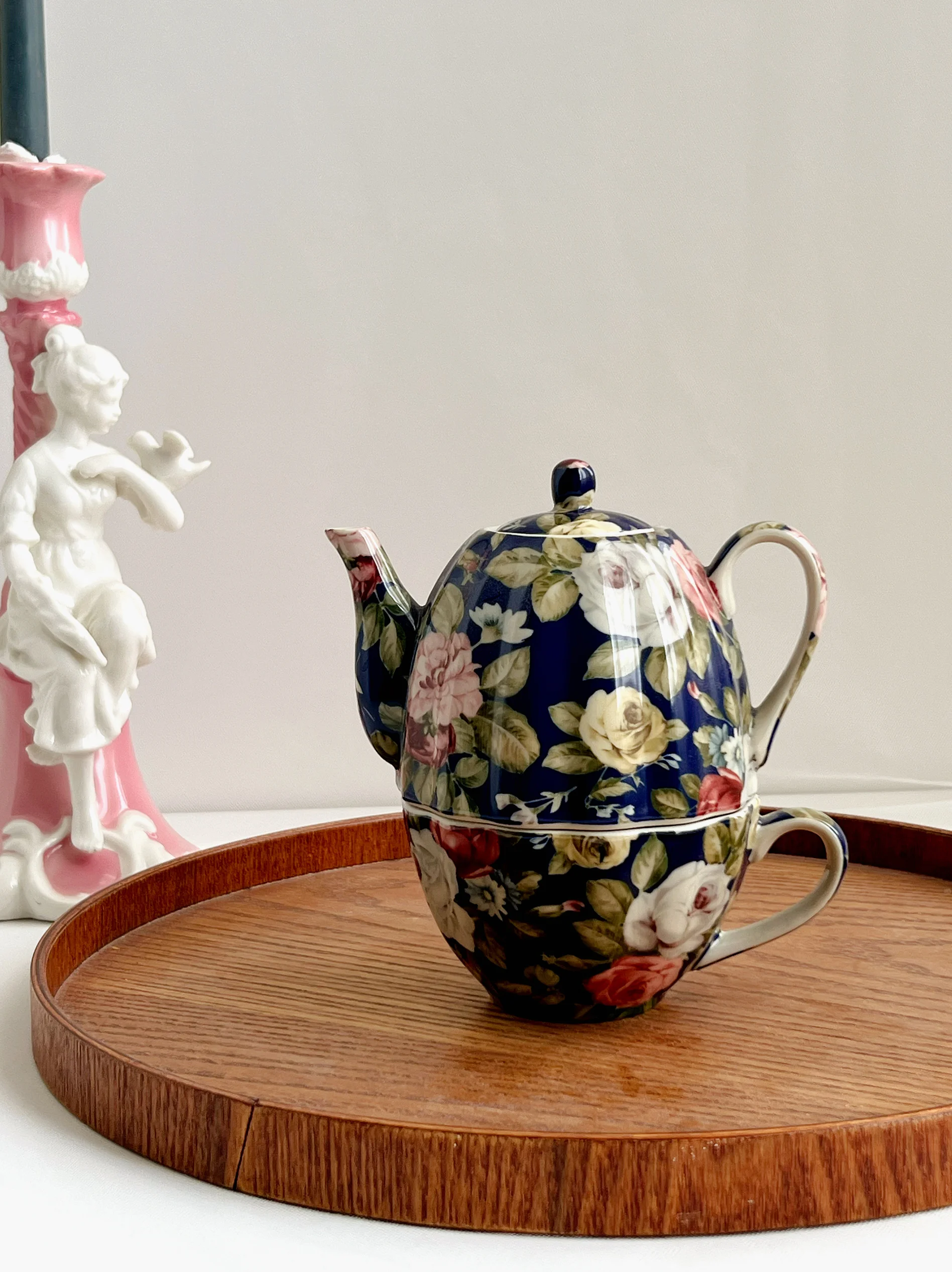 Export old goods glaze color European royal brand flower style mother-in-law teapot one person pot