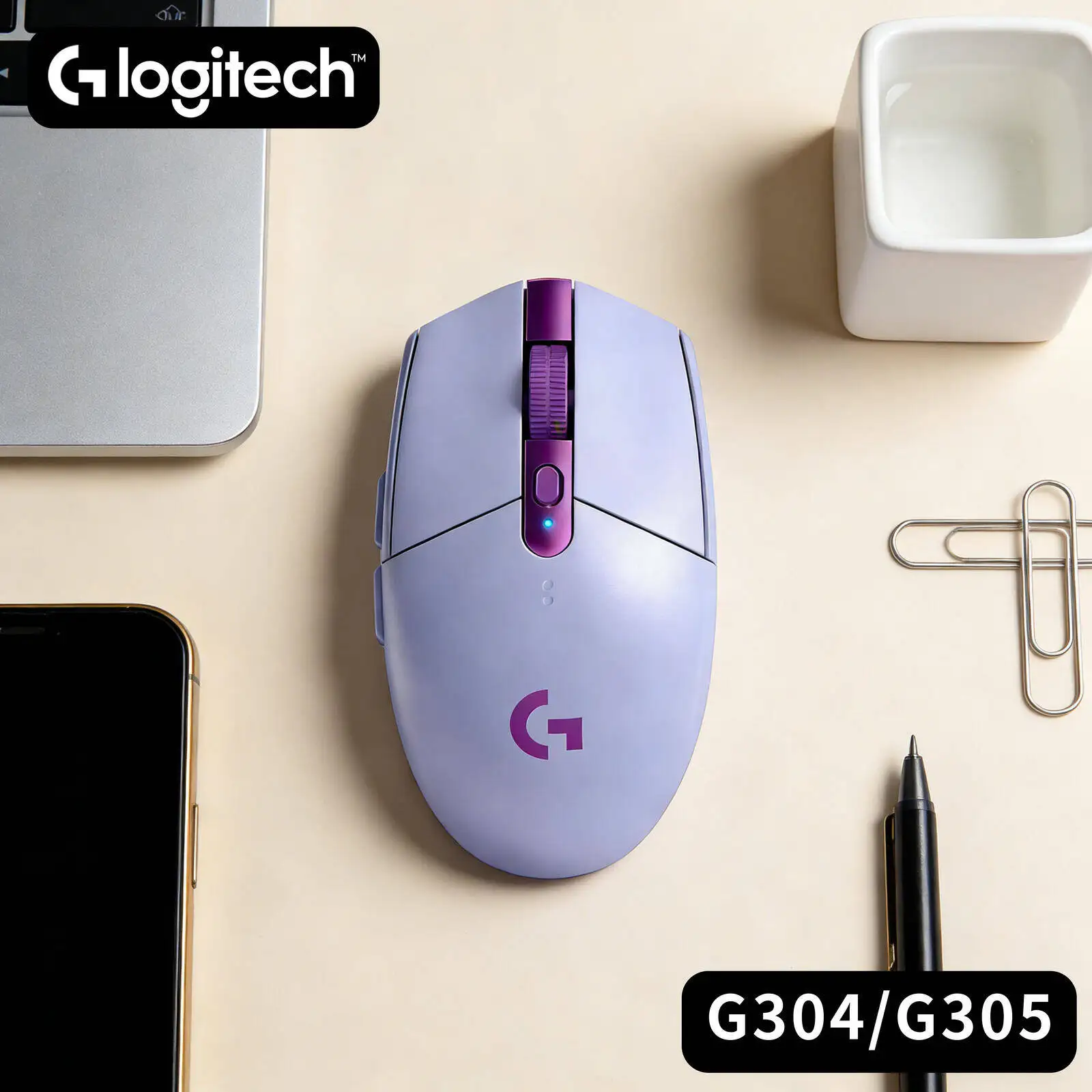 

Logitech G304 LIGHTSPEED Wireless Gaming Mouse 12000 DPI 1ms Latency HERO Sensor 250hr Battery Portable Office Gaming