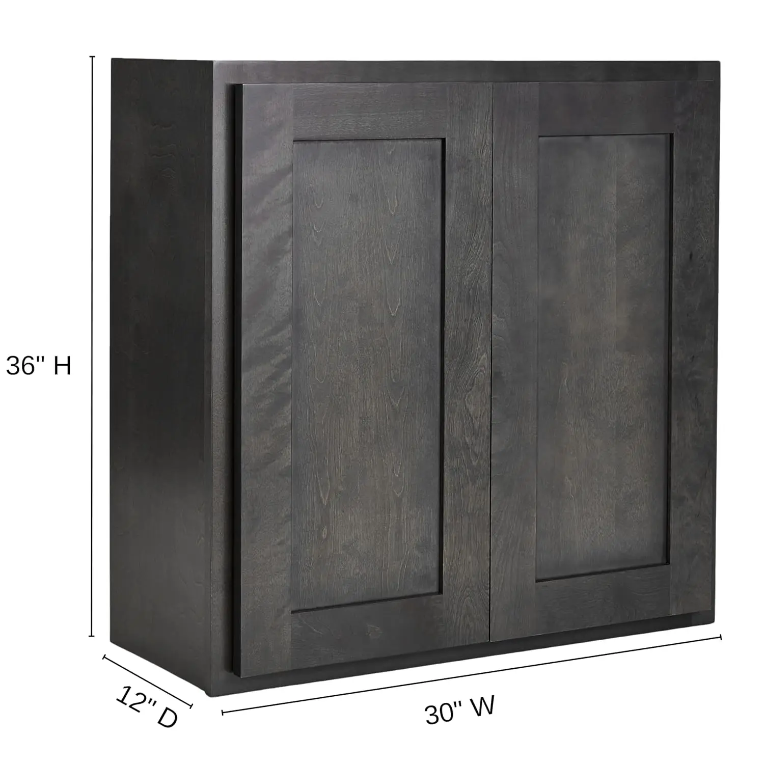 Gray Shaker Kitchen Wall Cabinet 30x36x12 Inch Ready to Assemble Storage Pantry, Customized