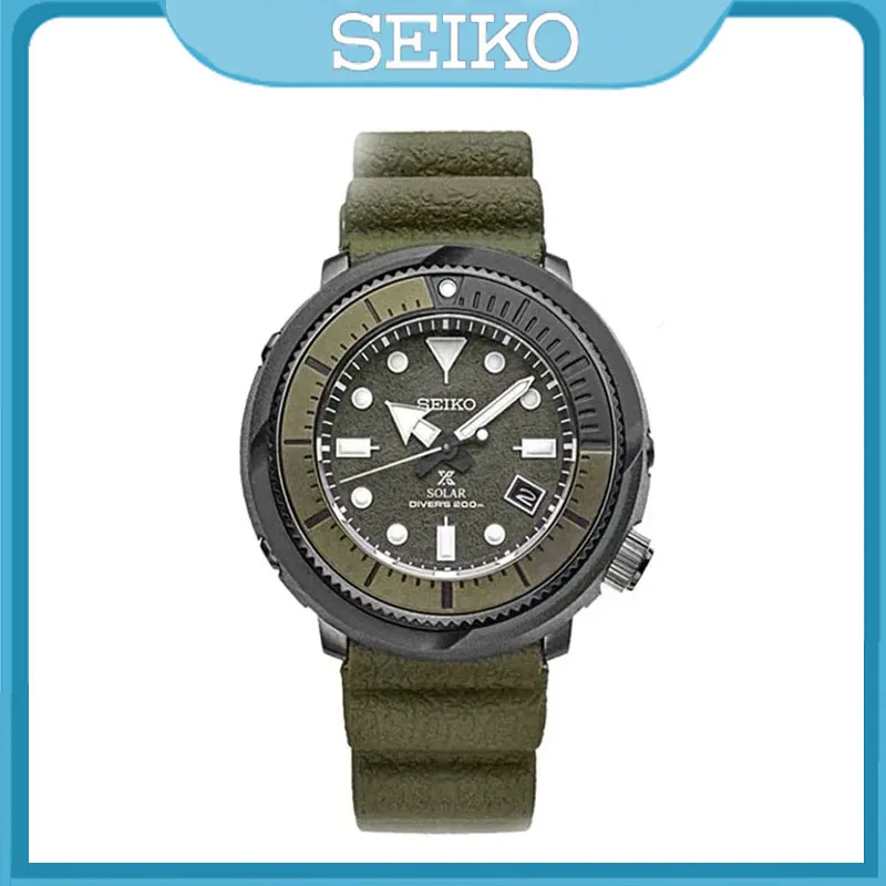 SEIKO Men\'s Watch PROSPEX Automatic Mechanical Luminous Circular Dial Sports Can Diving Watch Silicone Strap SNE537 Wristcatches