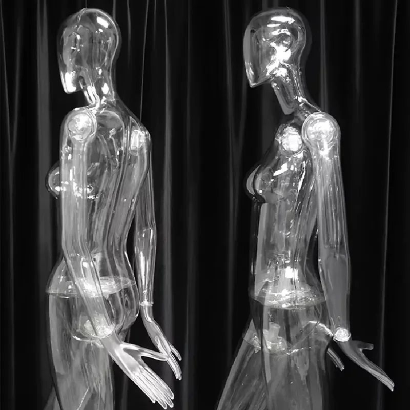 Modern Transparent Plastic Female Mannequin Full Body Dummy for Clothing Display Shop Window Decoration High Quality 2024 New
