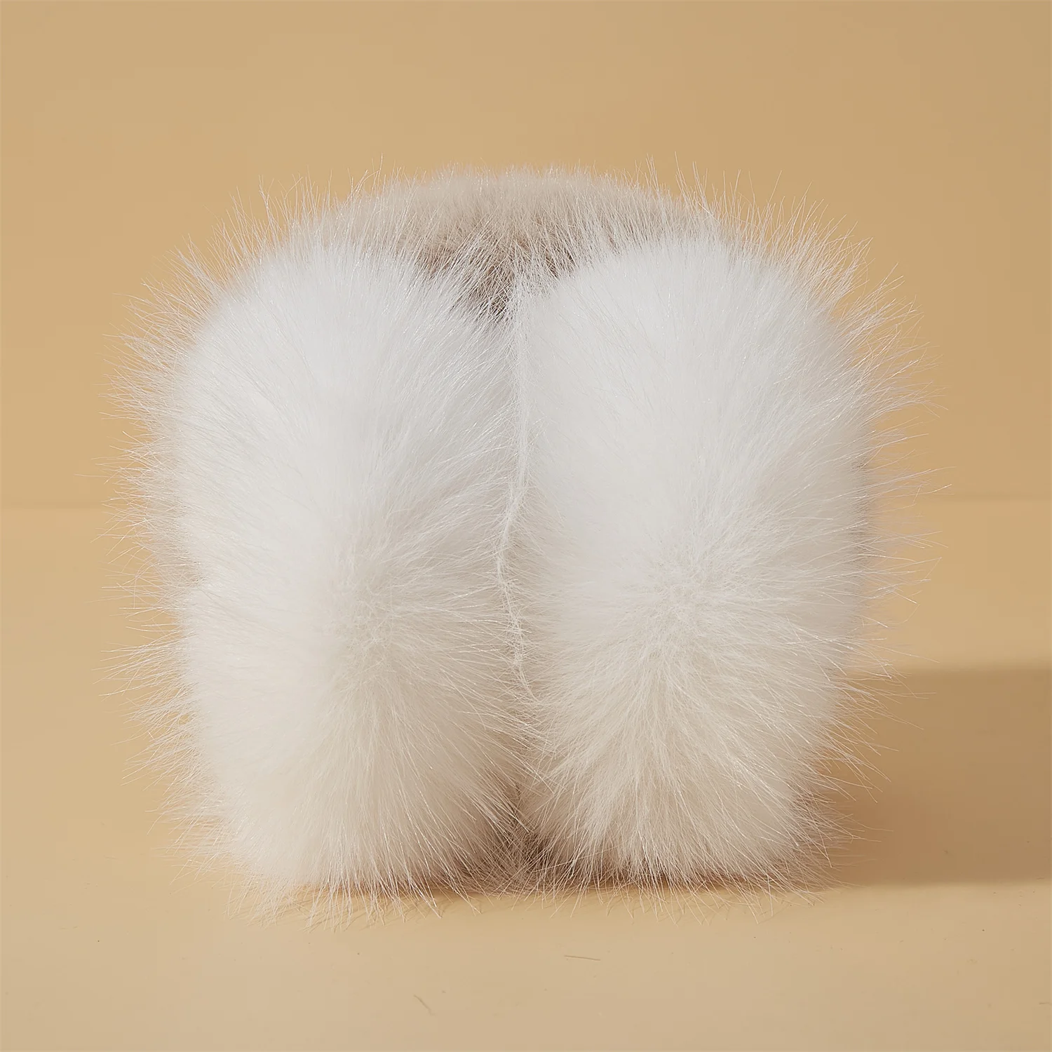 Trendy Contrasting Brown Earmuffs 2025 Innovative Cute Colorful Art Matching Imitation Fox Fur Earmuffs for Woman Girl Winter