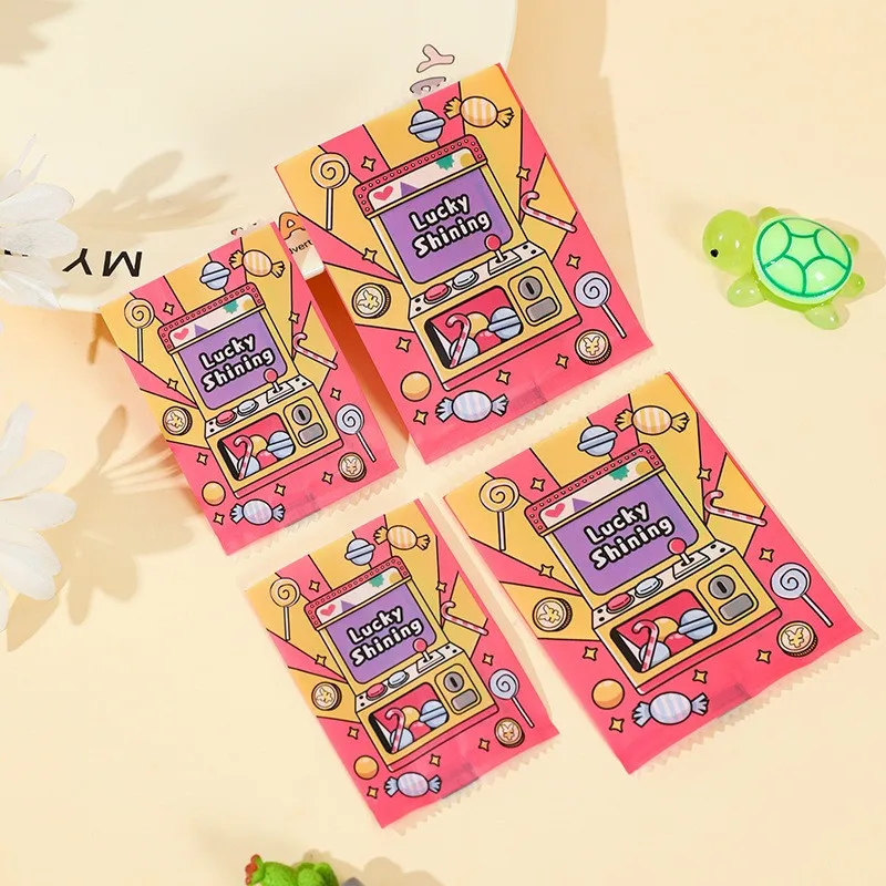 100 Stück Glänzende Glücksbeutel mit Aufdruck, Neue Leere Tüten für Süßigkeiten, Mini-Spielzeug, DIY-Partygeschenke, Verpackung – Detail 4