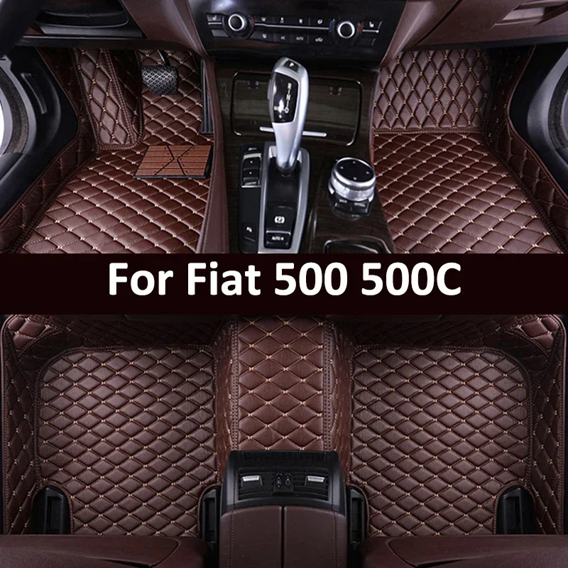 

Custom Car Floor Mats For Fiat 500 500C 2014-2020 Years Auto Carpets Foot Coche Accessories