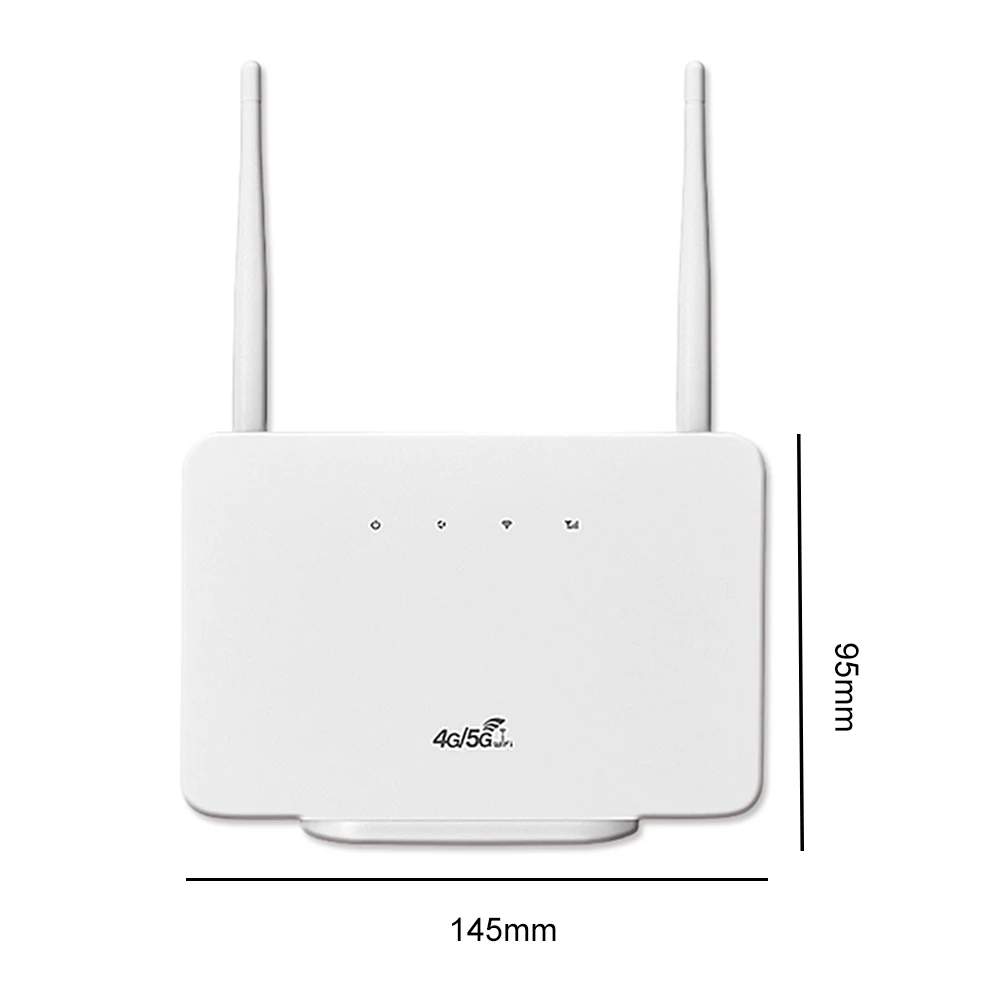 4G LTE CPE Router Modem 300Mbps 4G Router Wireless Modem External Antenna with Sim Card Slot EU Plug for Home Travel Work