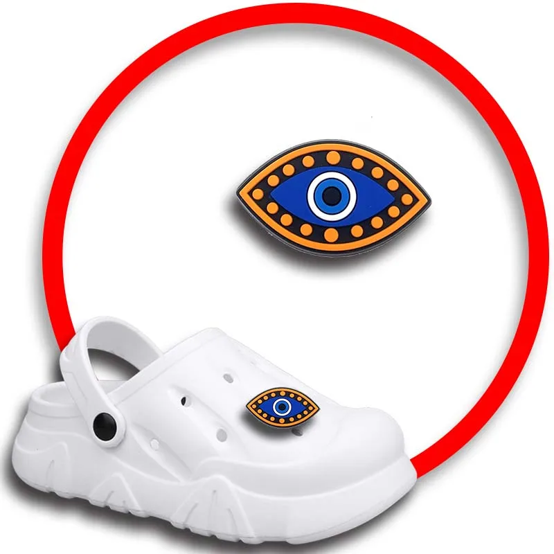 Auge Symbol Schuh Charms für Krokodile Sandalen Frauen verstopft Stifte Schuh dekorationen Zubehör Männer Abzeichen Mädchen Kinder Schuhe Zubehör