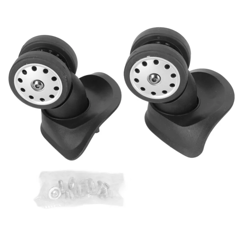 

Suitcase Universal Wheel Silent Large Multi Holes Double Row Replacement Luggage Caster Black 2pcs