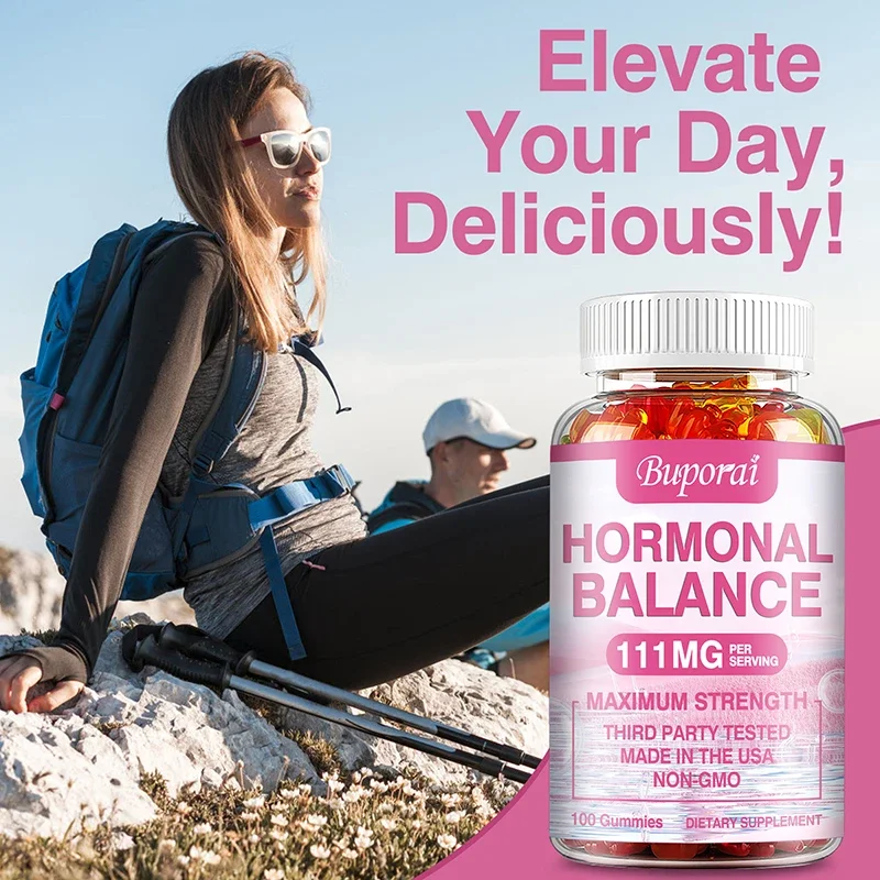 Hormone Balance for Women Gummies - Support Female Hormone Balance and Healthy Ovarian Function, Enhancing Mood and Energy