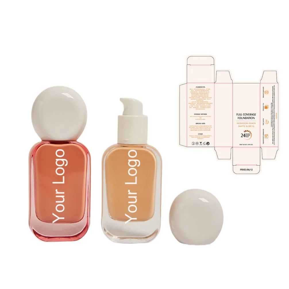 30g Waterproof Foundation Full Coverage High Concealer Long Lasting Vegan Makeup Wholesale Private Label Custom Logo