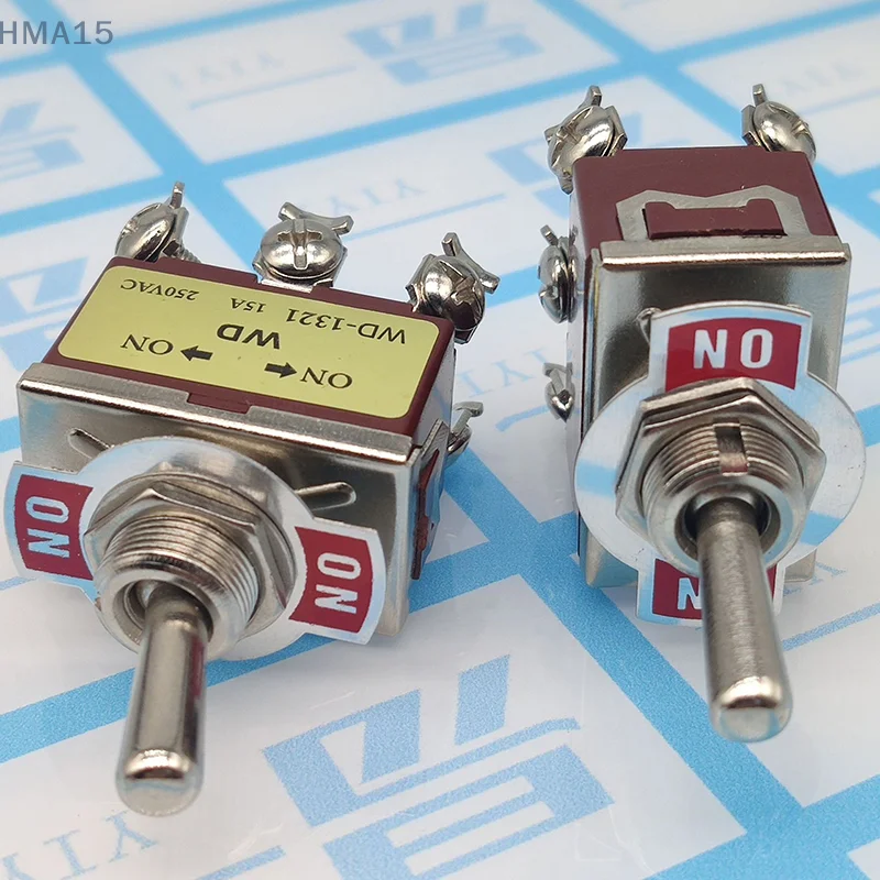 [EL] 2 قطعة E-TEN1321 DPDT 250 فولت 15A 12 مللي متر تبديل التبديل 6 دبوس ON-ON الروك التبديل