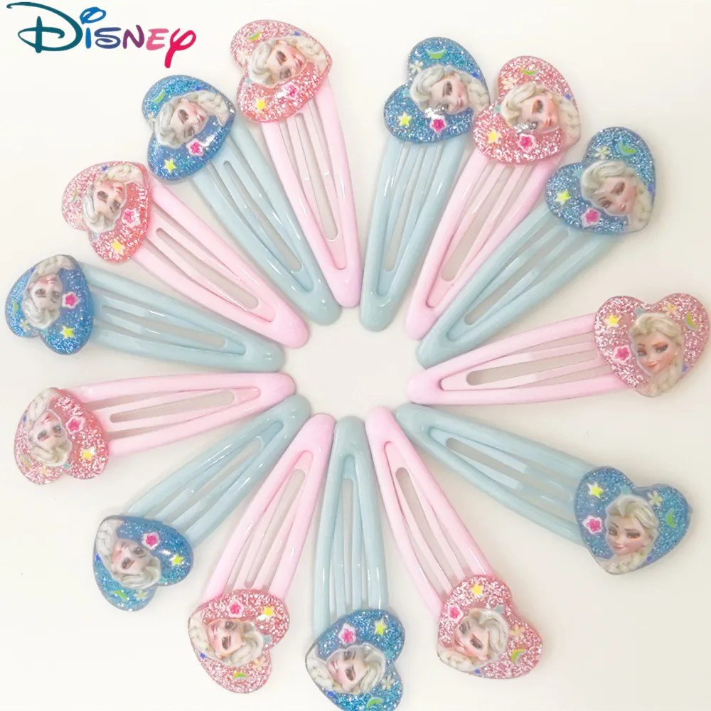 5pcs Kawaii Diney Princess  Frozen Elsa Girls Hairpin scrunchie Cute Hair Clip Simple Children's Hair Clip Anime Girls Xams Gift