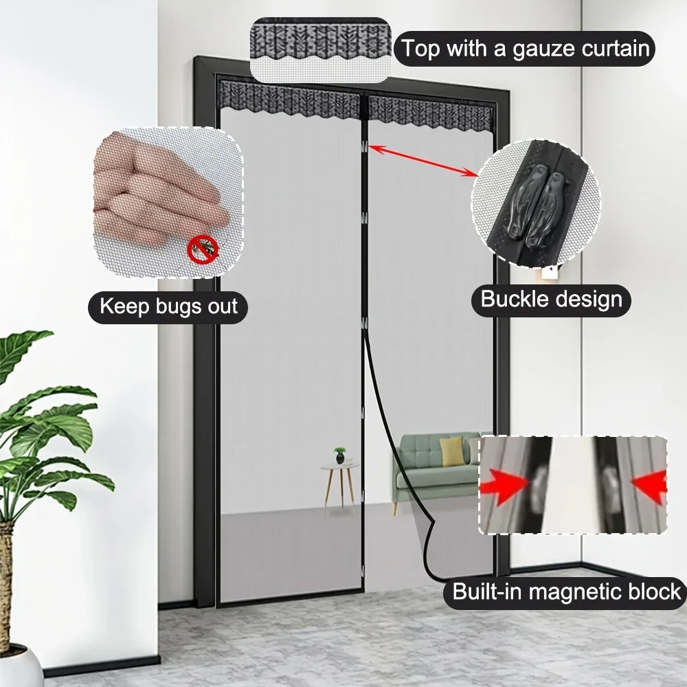 

Self Seal Curtain Hands Pet Friendly Scratch Proof All Rooms Double Woven No Battery Door Screen