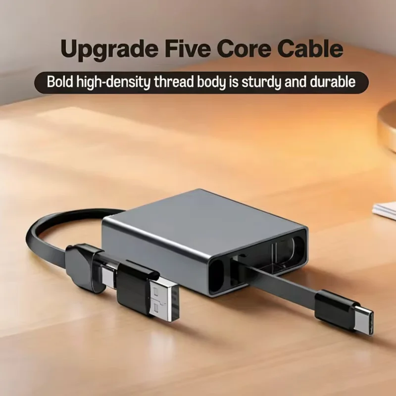 New Arrival Retractable USB C Data Cable PD 60W Fast Charging Cable Telescopic Cord For iPhone 17 16 iPad Xiaomi Samsung Laptops