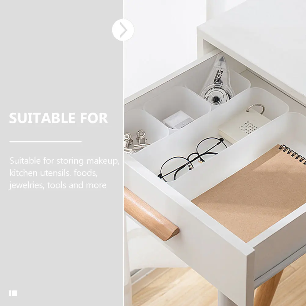 

6pcs Storage Box Set Drawer Organizing Boxes For Home Office Sundries Sorting Plastic Divider Container