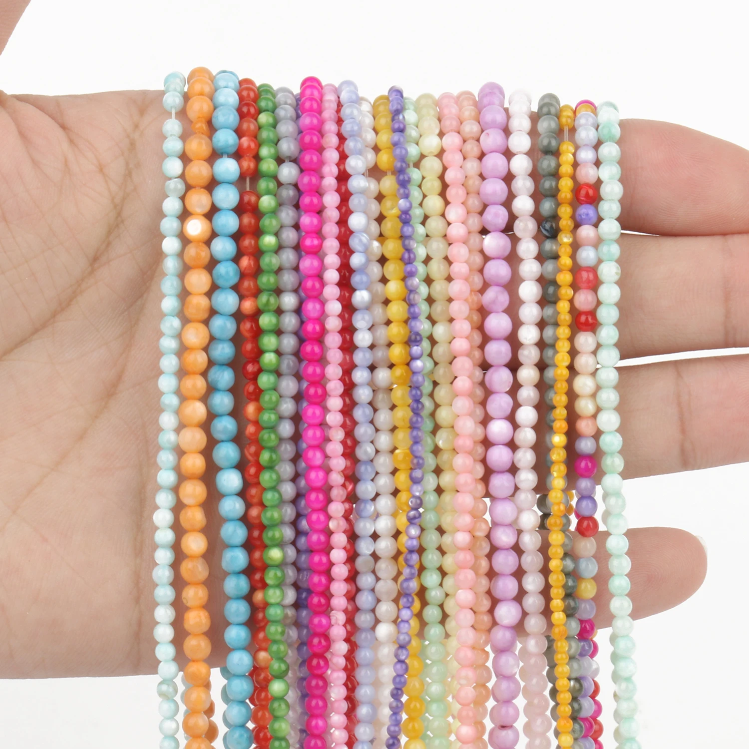 Natural Colorful Shell beads Round Shape Mother of pearl loose beads for Jewelry Making DIY bracelet necklace Accessories