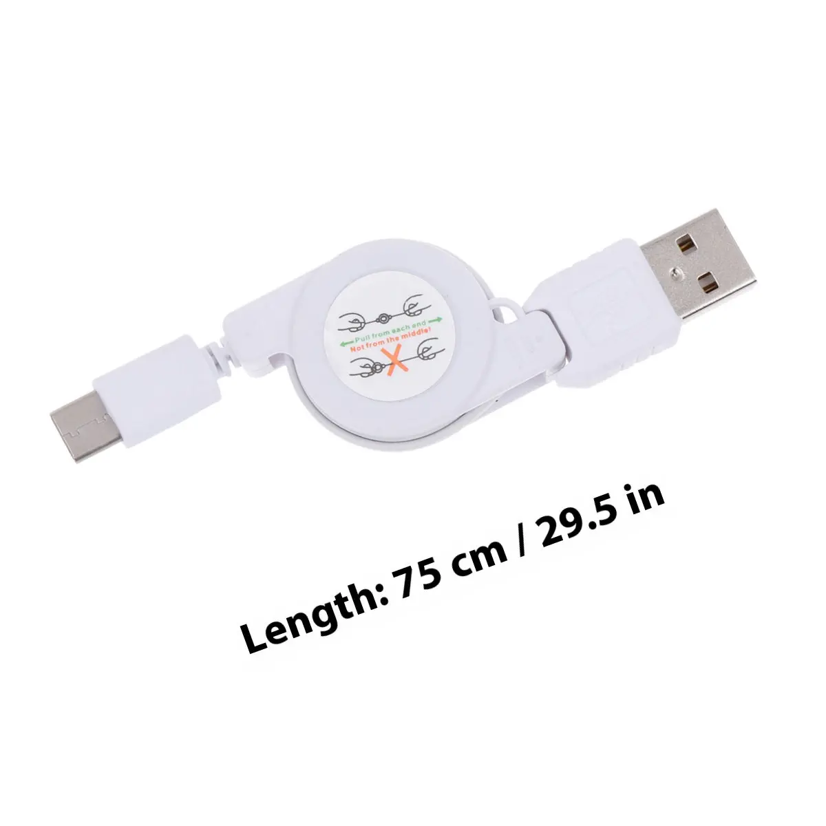 USB 3.1 Type-C Retractable Charging Cable Foldable Portable Fast Charger Cord Compatible with Android Phones for Travel Office