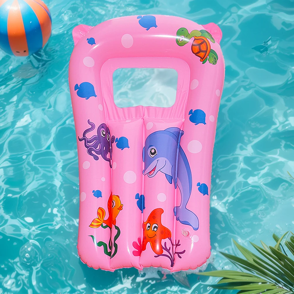 Kids Floating Surfboard Water Recliner Cartoon Inflatable Floating Row PVC Pool Lounge Bed Thickened for Kids
