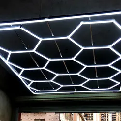 Customizable Shape DIY Hexagon Garage Honeycomb Car Body Lighting Lamp LED Tube PC AC85-265V Accessories Barbershop Workshop