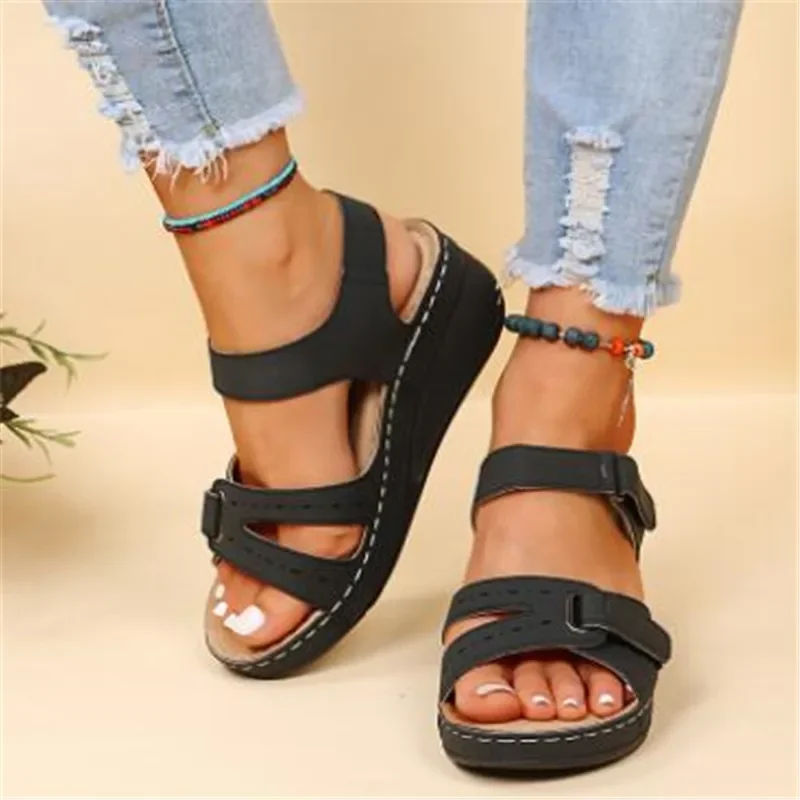 

Women Sandals Soft Bottom Wedge Heels Sandals Summer Shoes Women Platform Sandalias Mujer Elegant Wedges Shoes for Women Tacon