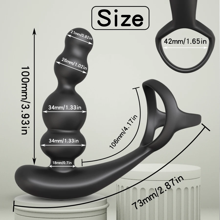 Male Prostate Massager Vibrator 360°Rotate Anal Plugs Penis Ring Butt Plug Vibrator Wireless Control Sex Toy for Men Masturbator