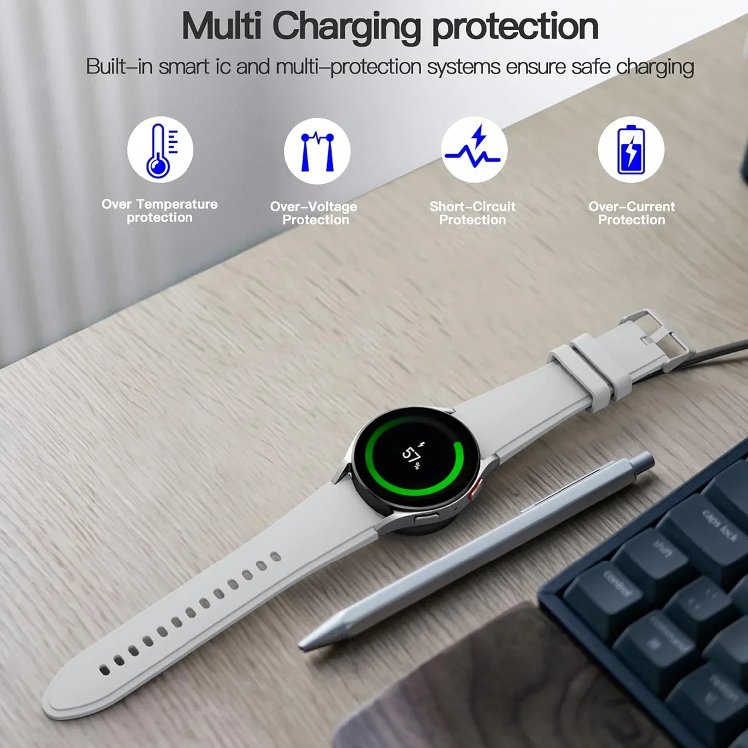 Portable USB Cable Fast Charging Dock Station Magnetic Watch Wireless Charger For Samsung Galaxy Watch 8/7/6/5pro/5/4/3 Active 2