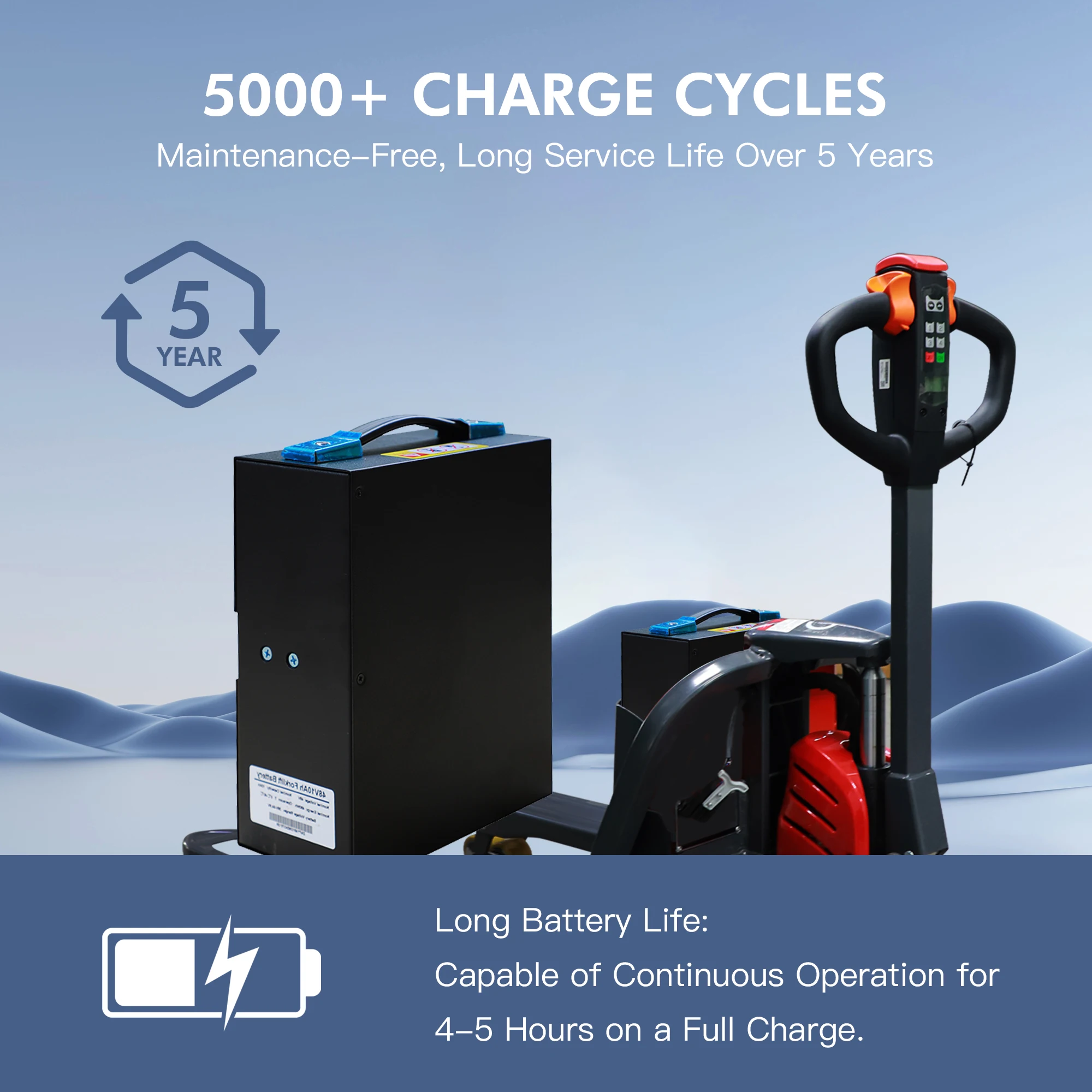 48V 10Ah LiFePo4 Lithium Battery for EPT40H EPT33H CBD15-WS Electric Pallet Jack - view 4