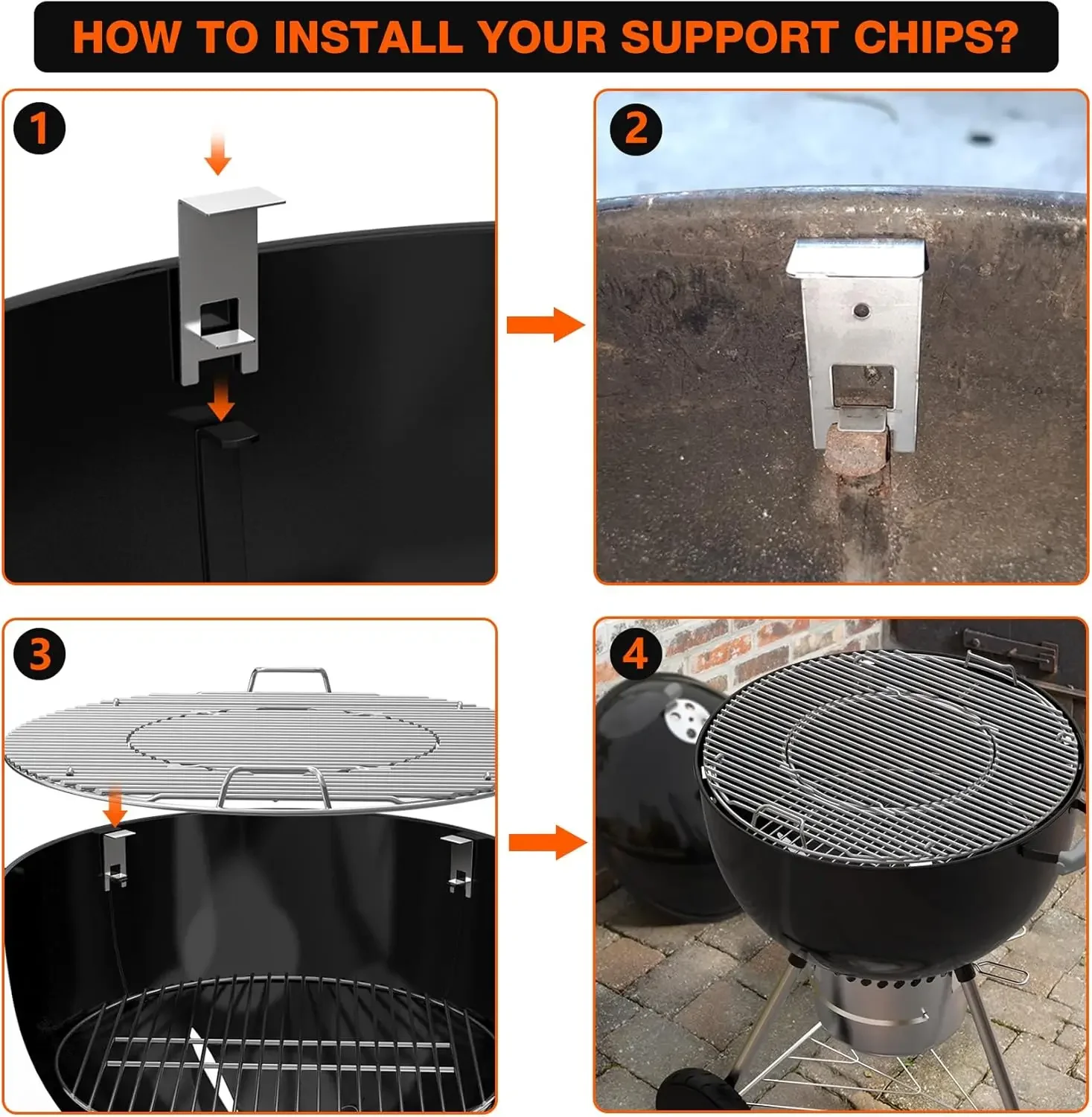 Wielokrotny zestaw do grillowania i pizzy ze stali nierdzewnej do 22-calowych grilla na węgiel drzewny Weber nowość