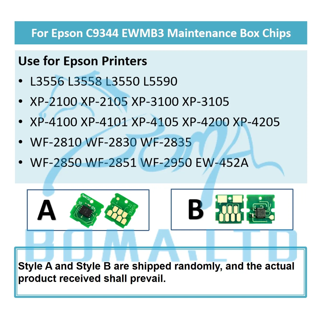C9344 Maintenance Tank Chip For Epson L5590 XP-2100 2105 XP-3100 XP-3105 XP-4100 XP-4105 WF-2810 WF-2830 WF-2835 WF-2850 Printer