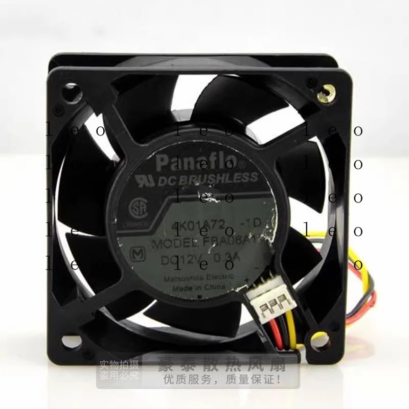 BB  for  PANAFLO FBA06A12V 6025 DC12V 0.3A 6CM 3-Wire Silent Cooling Fan